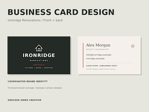Ironridge Renovations — Branded Business Card Design