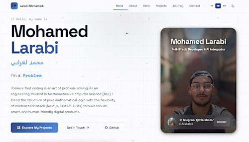 LARABI MOHAMED Canvas — Interactive 3D Developer Portfolio &...