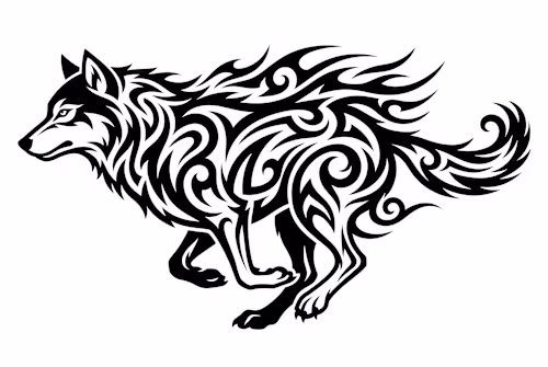 Tribal wolf tattoo design —