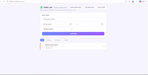 A task manager that sends