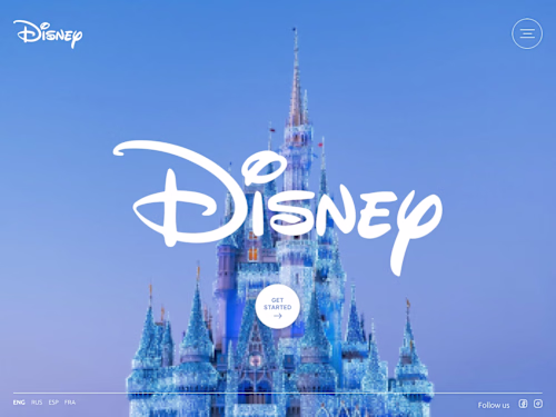 Full screen website for Disney
