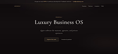 Webdesly Luxury Business OS — Suite Hub
