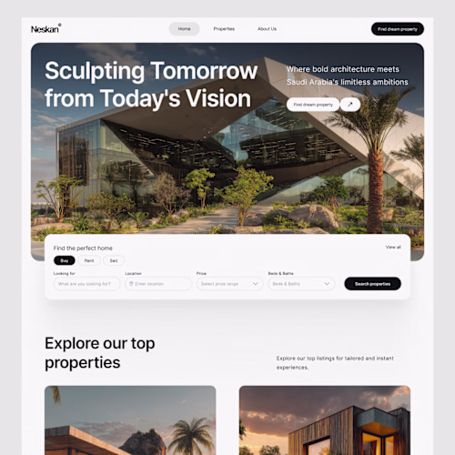 Real estate platform for MENA market. Designed for Saudi Ara...