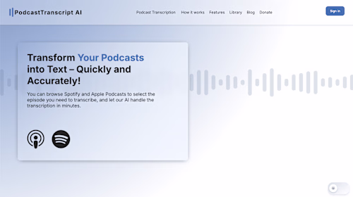 The product
Paste a podcast link