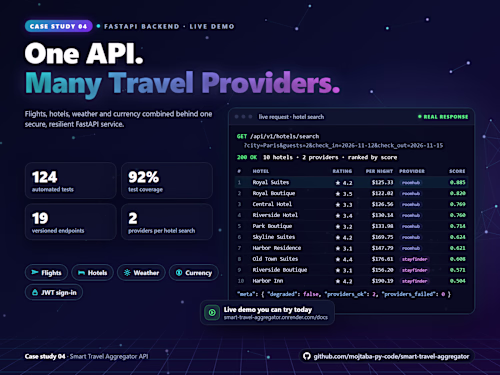 Smart Travel Aggregator: FastAPI Backend (Live Demo)