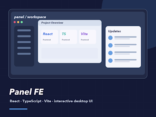 Panel FE — Desktop-style React Web App