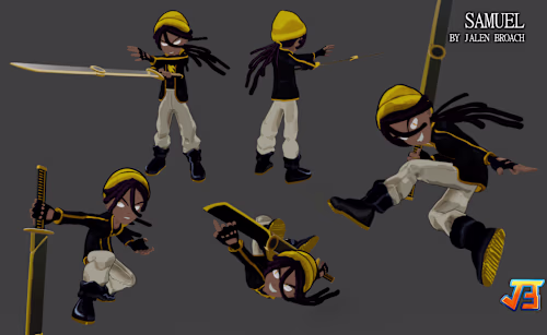 Samuel Character Design + 3D Model