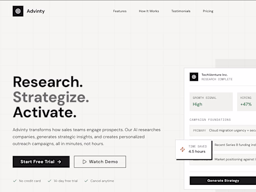 Advinty: AI based out reaching platform (Web)