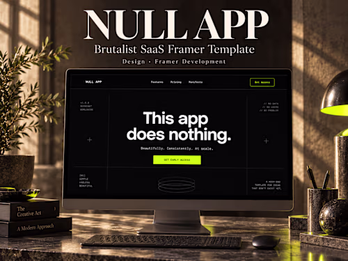 Null App - Brutalist SaaS Framer Template