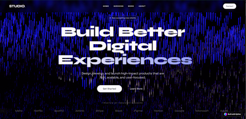 STUDIO - Concept Interactive Landing Page Design and Development