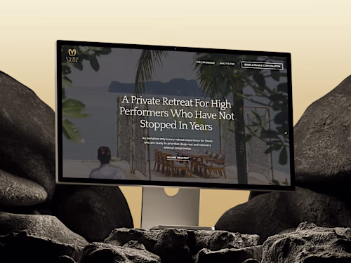 Peaceful Landing Page for a Luxury Retreat Business | Framer