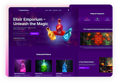 Mystical Brews – Engaging UI/UX for a Magical E-commerce Experie