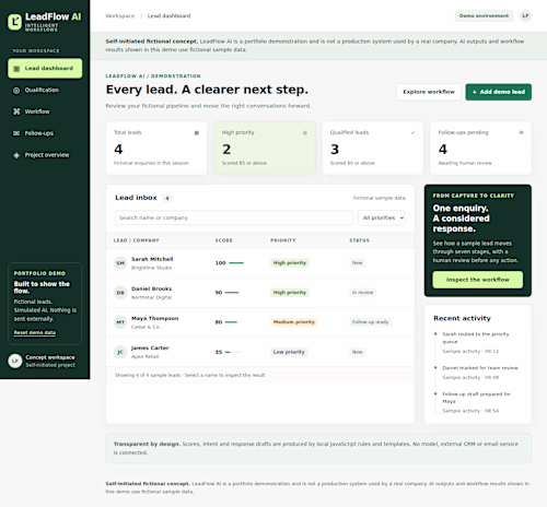 LeadFlow AI — Intelligent Lead Qualification & Follow-Up System