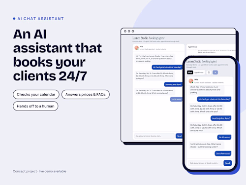 AI booking assistant for a