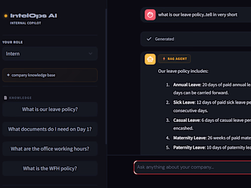 AI internal company assistant designed