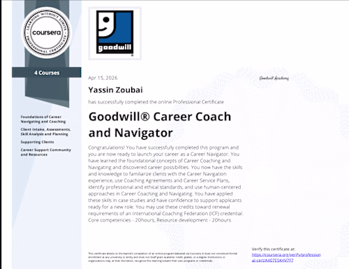 Goodwill® Certified: Professional Career Coach & Navigator