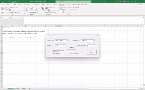 Currency converter with VBA