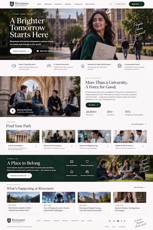University Website — Project Description
Designed