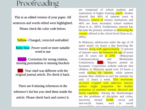 Proofread work