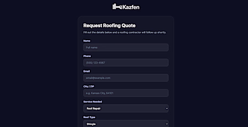 Kazfen Lead Capture Engine —