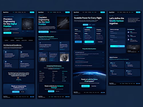 A futuristic technology website designed