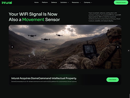 Framer Website for WiFi Sensing AI Company - Inturai