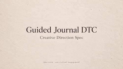 Guided Journal DTC · Creative Direction Spec