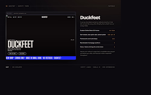 Duckfeet — Custom Shopify Online Store 2.0 Theme (Footwear)