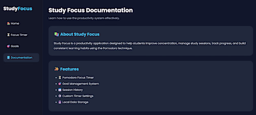 My Project 3 :- StudyFocus
