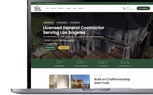 Greenwood Contractors Website Development