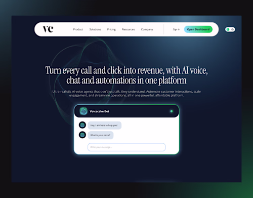 Voicecake Agent Landingpage