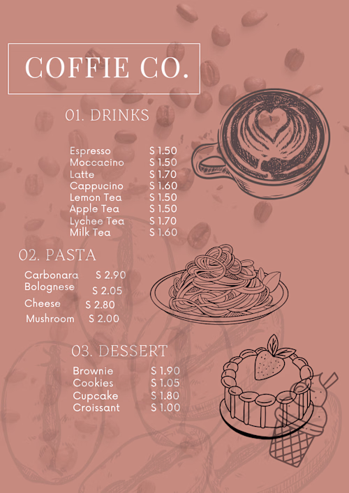 menu design for a modern