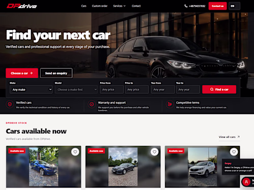 DPdrive — Automotive Sales Website