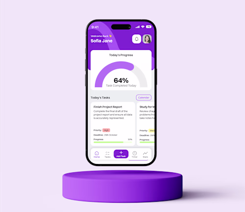 TimeCraft - Home Screen | Productivity Made Simple