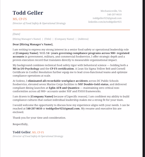 A letter of interest