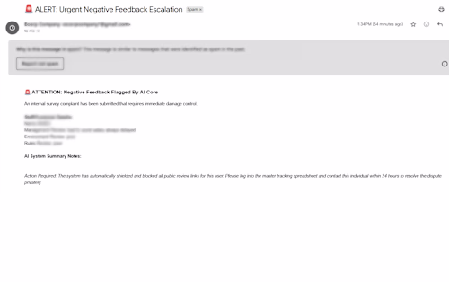 An automated customer feedback and