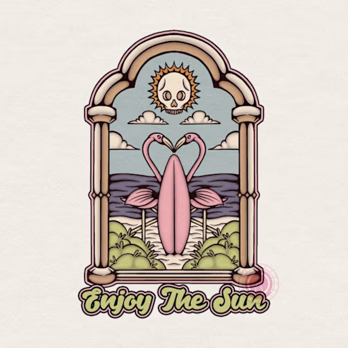 Vintage Tropical Illustration For Surfing Brand | Pynapl Surf