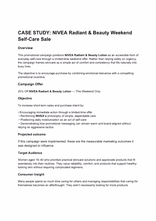 NIVEA Radiant & Beauty Email