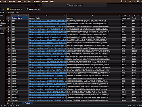 Automation scraping Dexscreener wallet