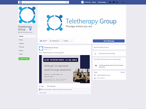Therapy practice social media management