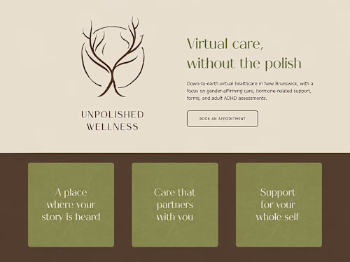 Unpolished Wellness - website rebuild + launch