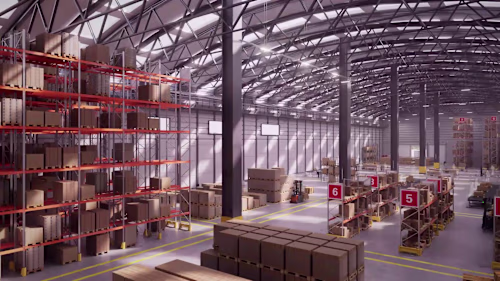 High-quality 3D visualization of warehouse