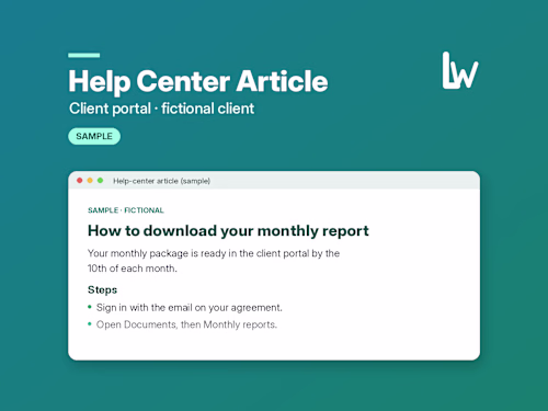 Help Center Article: Downloading a Monthly Report