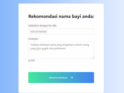 Recommander Name Web App