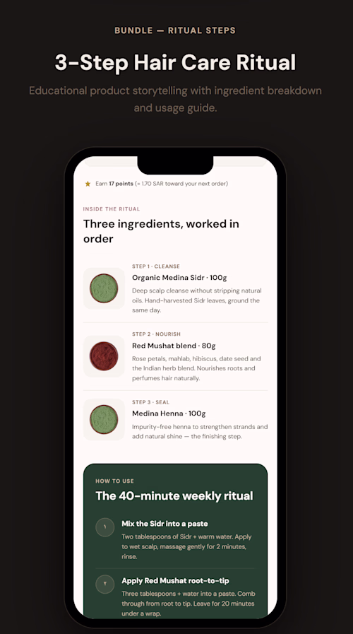Mobile E-Commerce Redesign for Saudi Herbs Brand