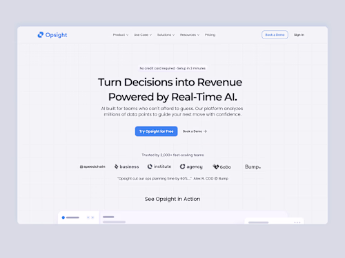 Landing page. Hero section
