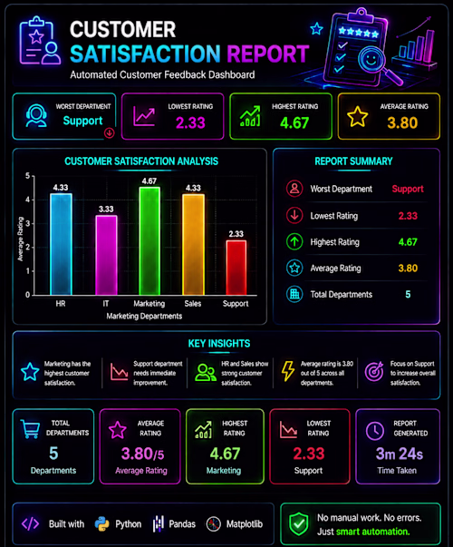 Developed a Python-based customer satisfaction