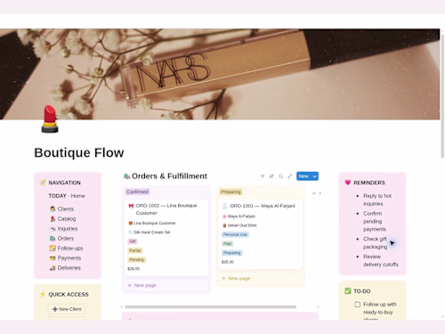 BoutiqueFlow — Notion Operations System for Boutique Businesses