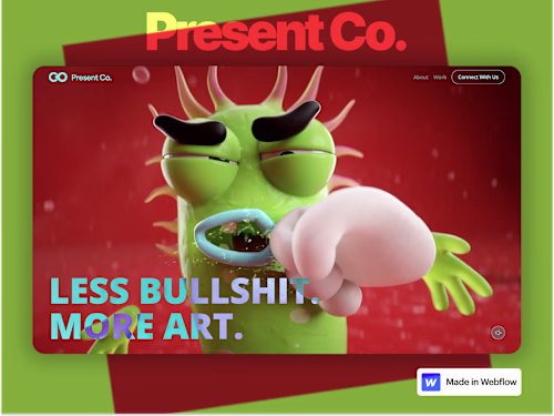 Webflow Development for Present Co., a Creative Studio