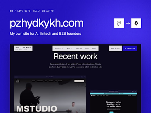 Astro Portfolio Website - pzhydkykh.com